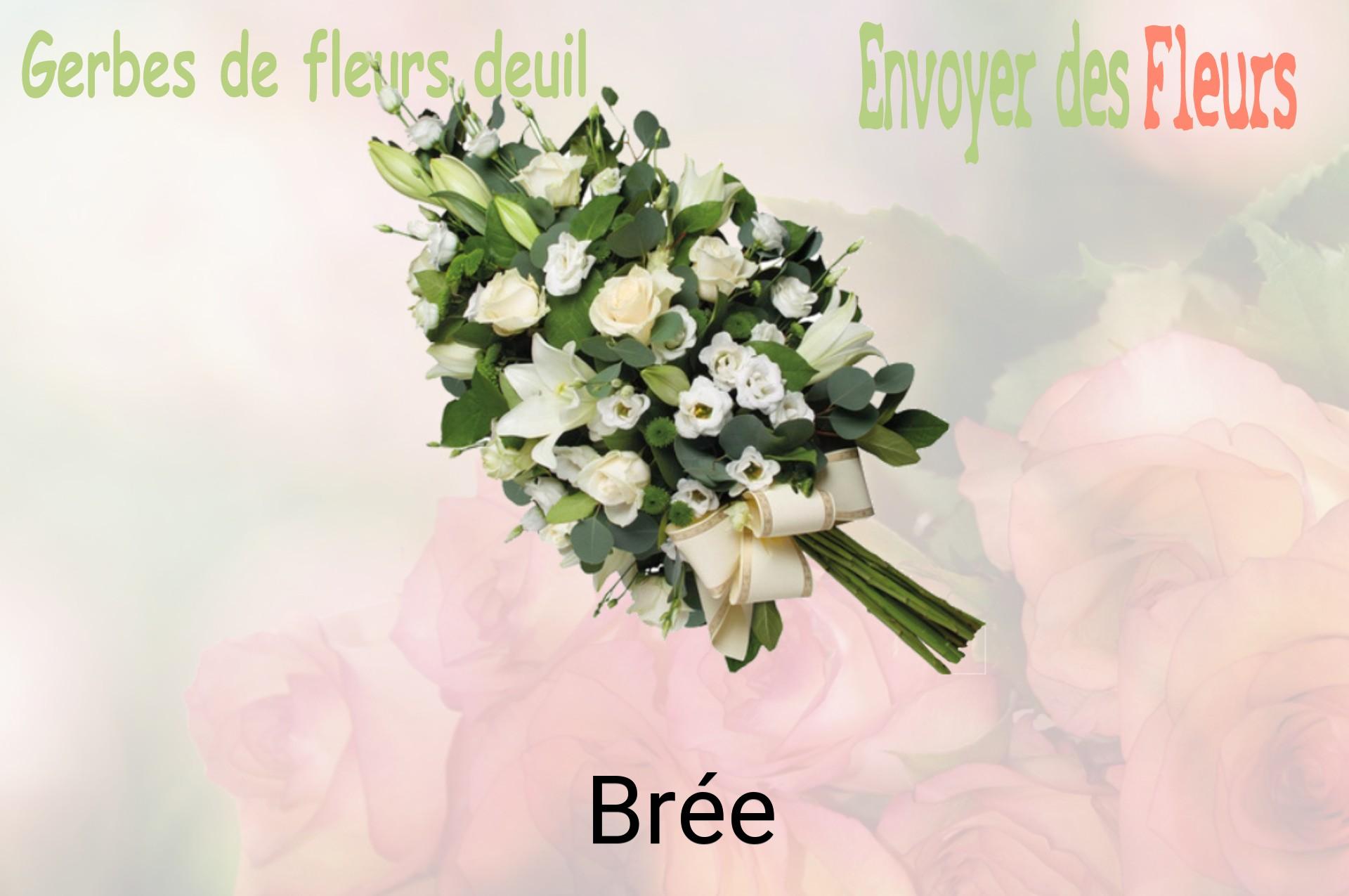 Gerbe de fleurs de deuil livrée à Brée